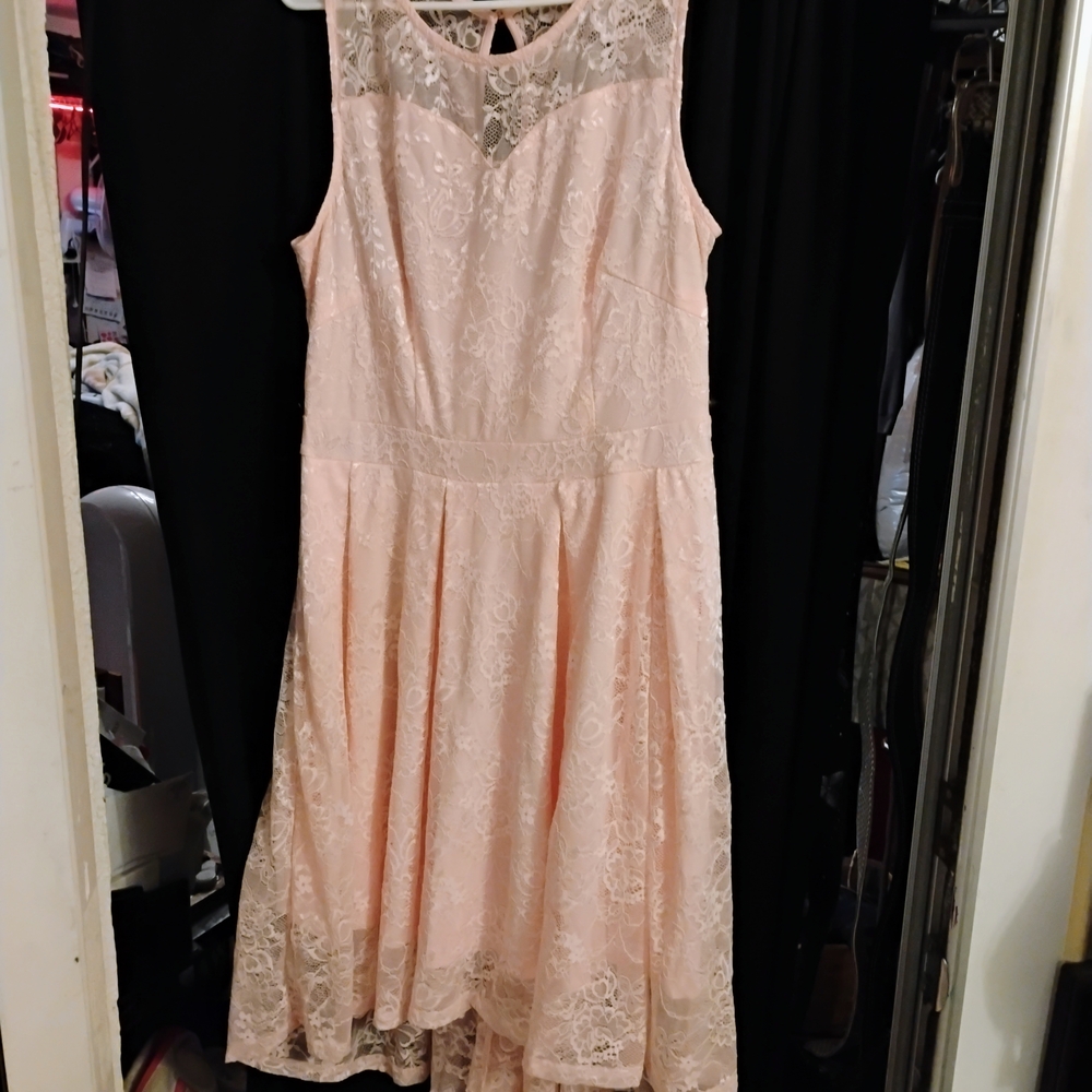 Elegant Pink Lace Dress
